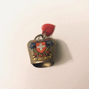 Vintage Miniature Switzerland Cow Bell Souvenir  1 Inch Size